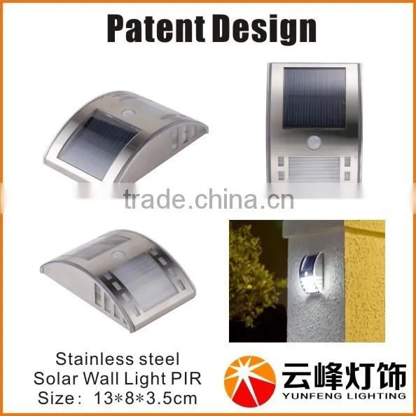 New Patent 3 SMD LED Solar Wedge Light PIR Solar Led Outdoor Wall Light Solar Led Outdoor Wall Light photo-2
