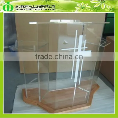 DDL-0023 ISO9001 Chinese Factory Made SGS Test Wholesale Modern Wooden Church Podium Designs photo-6