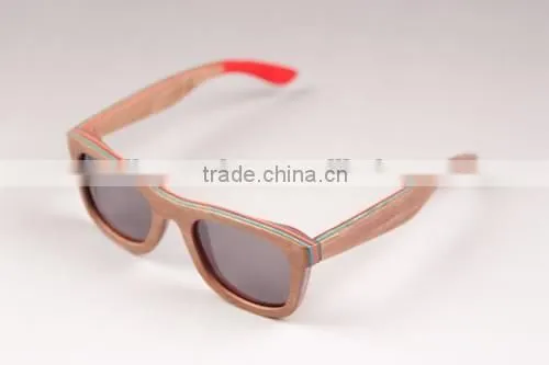 Handmade Wood Sunglasses Skateboard Wooden Glasses Eyewear Frames in China High Quality Custom Wood Sunglasses