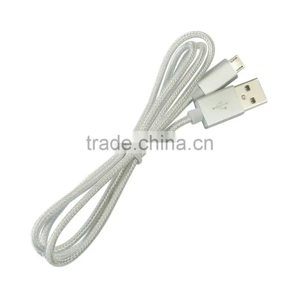 Black White Micro Nylon Braided Durable Data Transfer Charging Micro USB Cable for Android Mobile Phone photo-4