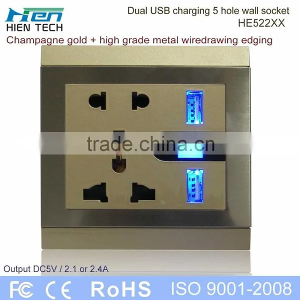 Public Commercial Using Wall Socket USB Light Socket With 2 USB Ports photo-4