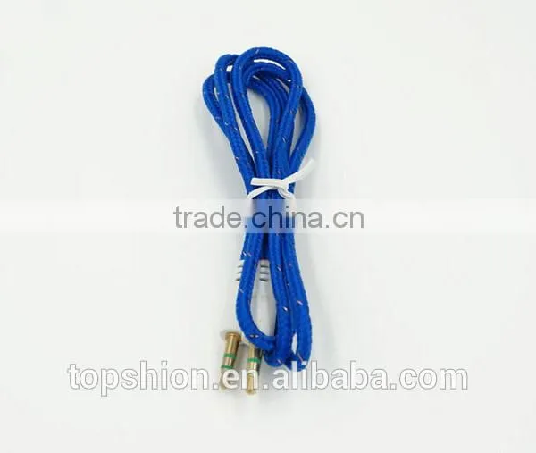 Braided Car Aux Audio Cable Usb Cable 3.5mm Stereo Audio Cable Male to Male photo-3