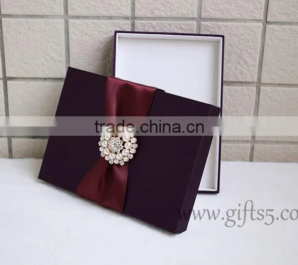 Gracefull Handmade Purple Wedding Invitation Gift Boxes photo-2