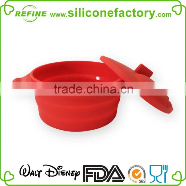 Disney Audited Factory for Portable Silicone Collapsible Bowl With Cover Lid photo-3