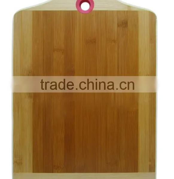 Silicone Hanging Circle 2 Color Tone Cheese Bamboo Wooden Chopping Board Set photo-2