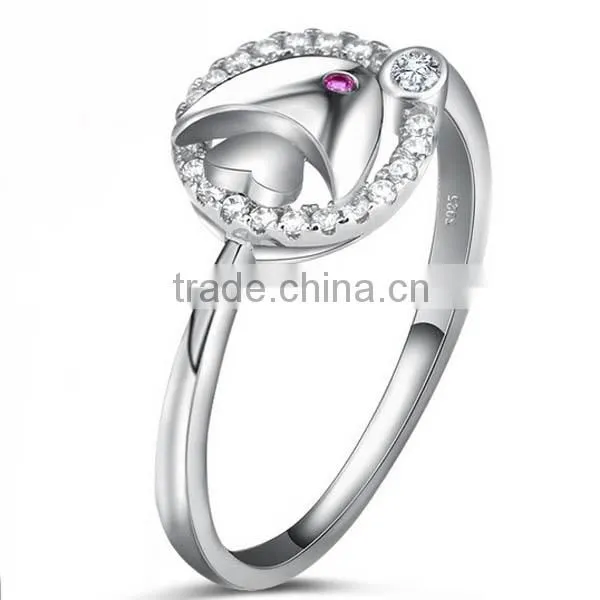 Wholesale Korean Edition Fish Design 925 Sterling Silver Rings photo-2