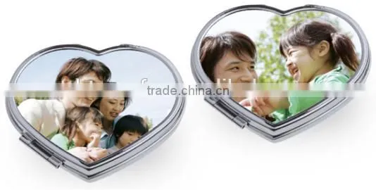 Sublimation Heat Transfer Printing Heart Makeup Mirror ,cosmetic Mirror photo-3
