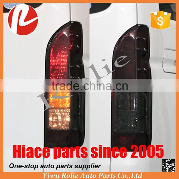 3pcs Smoked Tail Lamp Covers Exterior Trim Kit for Toyota Hiace 200 4th Regiusace Gen S-GL Accessories