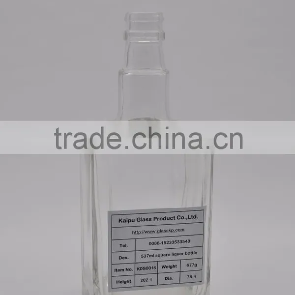KDS0016 537ml Square Liquor Bottle