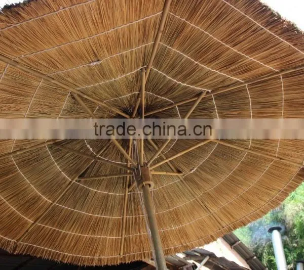 THATCH SEAGRASS PALM LEAF BEACH UMBRELLA & BAMBOO FUNRITURE_CHEAP PRICE photo-5