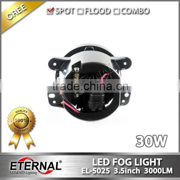30W Jeep Wrangler Rubicon Jeep Wrangler JK/TJ/LJ/CJ High Power Led Fog Light Driving Led Work Light photo-2