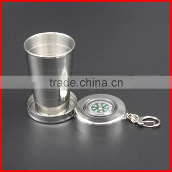 Wholesale Stainless Steel Folding Cup Folding Telescopic Cup Outdoor Folding Cup 304 Folding Cup Camping Climbing on Foot photo-6