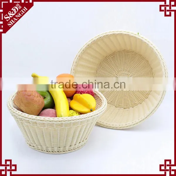 Wholesale Custom Made Round Fruit Basket Beige Color Bulk Wicker Baskets photo-5