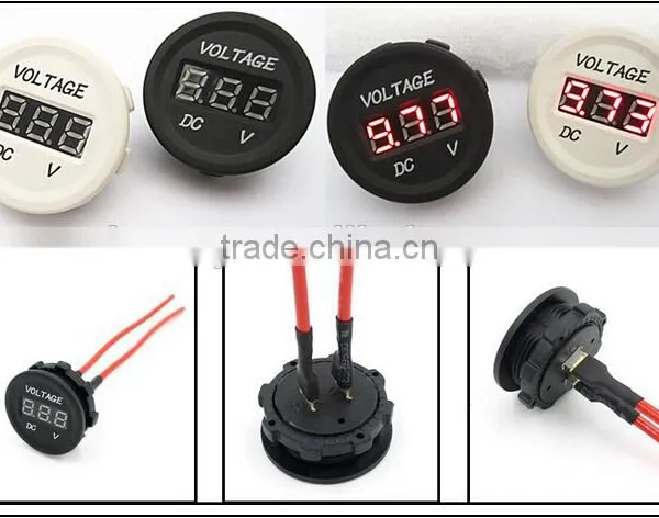 White Car Marine Truck Bus Auto Voltmeter Voltage Gauge Tester Volt Meter photo-2