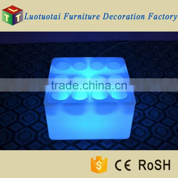 L43*W43*H26cm LED Bar Furniture Illuminated LED Wine Track/square Clear Plastic Tray/wine Glass Tray photo-5