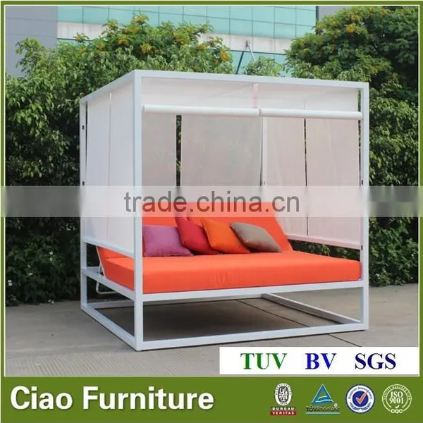 Outdoor Leisure Aluminum Bed Beach Sun Bed With Curtain photo-2