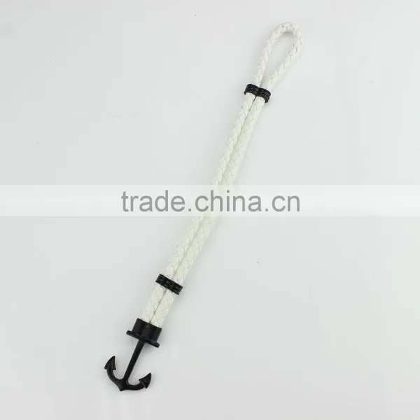 Hot Sale Mens PU Leather Bracelet Handmade Anchor Bracelet photo-2