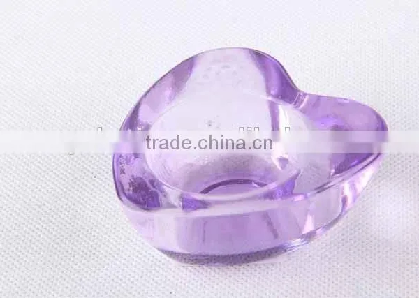 Colorful Heart-shaped Glass Candle Holder photo-2