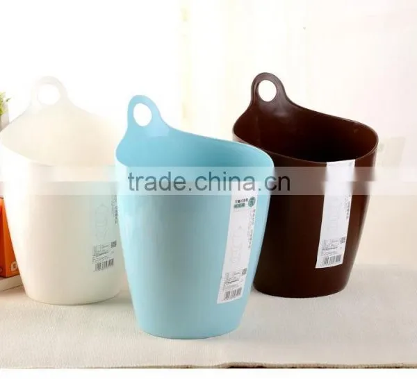 Pure Color Plastic Round Trash Can /ash-bin/plastic Waste Container for Home Use photo-3