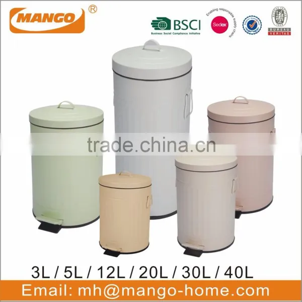 Colorful Round Metal Pedal Rubbish Bin photo-5