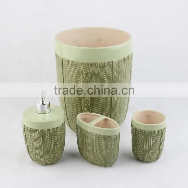 20%save 2016 Home Decoration Yellow and Brown Ceramic Bathroom Accessories Sets photo-5