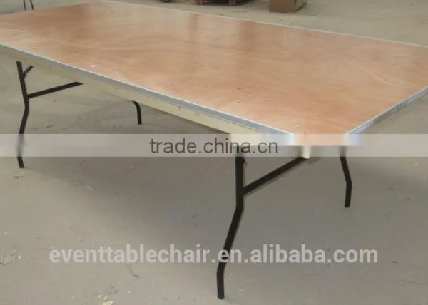 Used Plywood Banquet 6ft Round Wooden Folding Tables Wholesale for Banquet Party Event photo-4