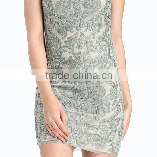 2017 Latest Design Photo For Lady Midi Embroidered Dress photo-3