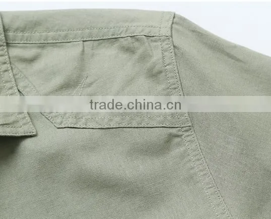 Summer Men Shirt 2015 100% Cotton Half Sleeve Shirt Outdoor Shirt for Men Sports Shirt photo-5