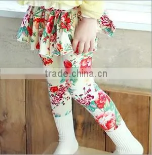 Flower Printed Leggings for Girls Sweet Style Leggings for Kids photo-4