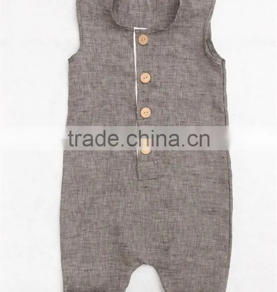 Button-up Linen Baby Boy Romper Summer Toddler Clothing Trendy Baby Clothes Modern Designs photo-2