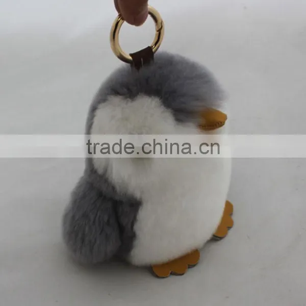 Myfur New Design Rabbit Fur Penguin Cute Bag Charm for Girls' Fashion Handbag photo-3