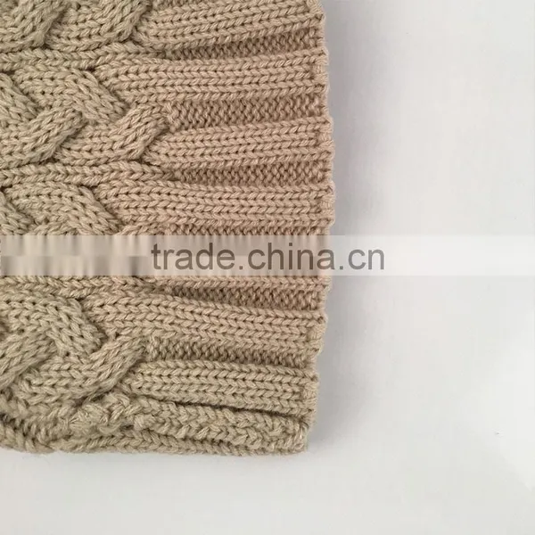 Myfur Cable Knit Hat Wholesale Beanie Cap With Raccoon Fur Pom Poms photo-5