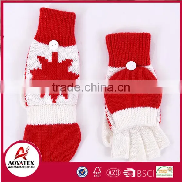 Jacquard Football Double Layers Scarf Hat Gloves Woven Acrylic Sets photo-5