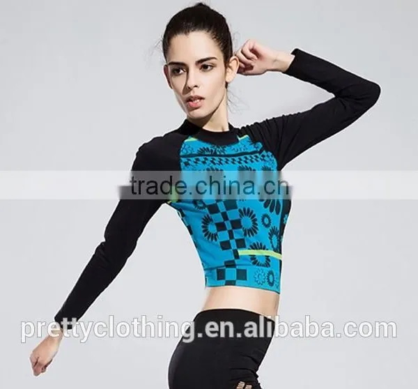 Women's Activewear Long Sleeve Floral Printed Yoga Athletic Clothes Wear T-Shirt photo-6