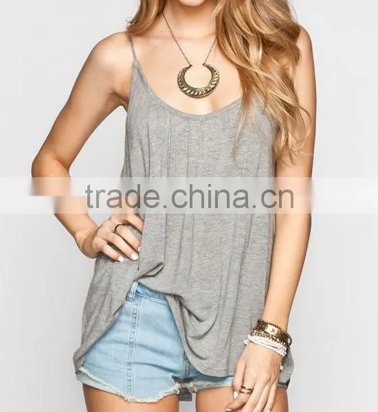 Wholesale Sleeveless Sexy Spaghetti Strap Backless Solid Color Tank Top Blouse Ladies Plus Size Tops photo-3