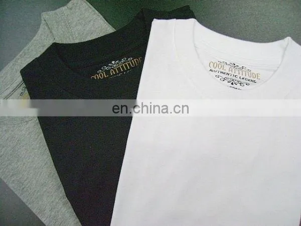 100% Cotton Tshirts With Printed Neck Labels.