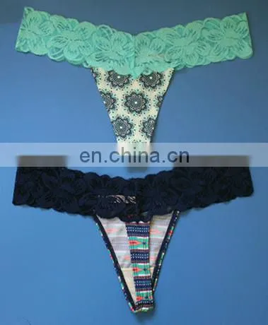 Ladies Hot Sell Ladies' Sexy Fancy Panty Thong Lace Waist Thong photo-5
