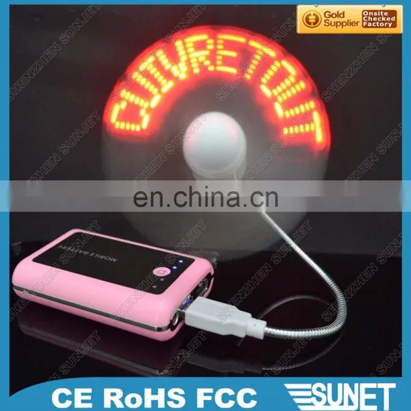 Preset Custom Language USB Messages Flashing Led Fan Cooler photo-3