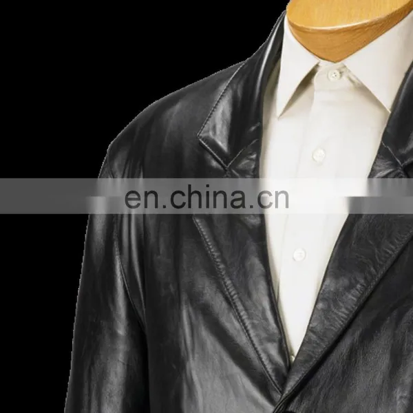 Men Leather Coat, Fashion Long Leather Coat for Men Keep Warm Winter Coat Wholesale 2017 photo-6
