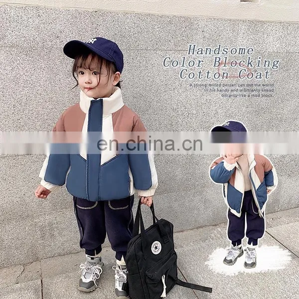 4246/High Quality Wholesale Kids Winter Clothes Baby Fashionable Warm Color Blocking Sports Coat photo-5