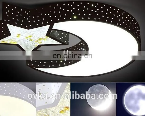 LED Ceiling Lights Bedroom Modern Minimalist Living Room Lamp Creative Children's Room Lamp Wrought Iron Lamp Moon and Stars photo-2