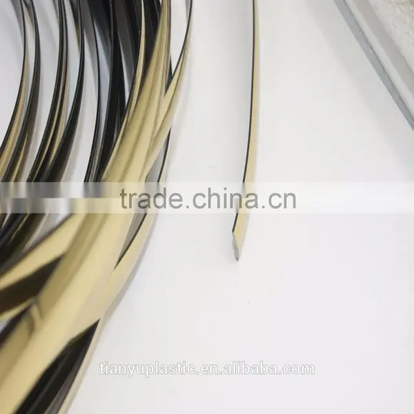 Golden Shiny Plastic Extrusion Edge Trim/strip/color and Size Can Mdf photo-3