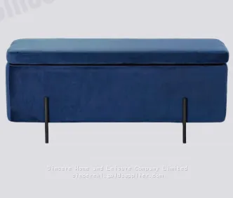 Hot-sale Living Room Comfortable Velvet Upholstered Modern Classic Indoor Solid Wood Frame Luxury Design Storage Foldable Ottoman Bench