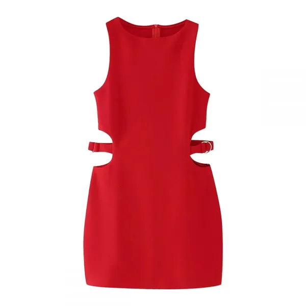 Elegant and Fashionable, This Minimalist Velvet Mini Halter Dress is a Must-have. photo-2