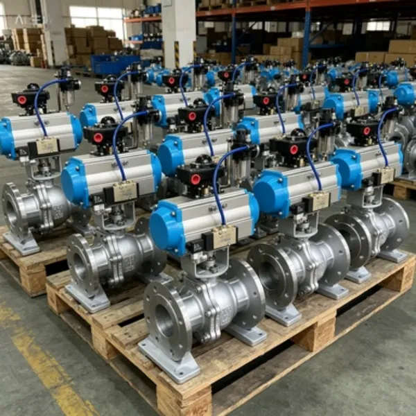 Stainless Steel DIN Pneumatic Ball Valve 3/4