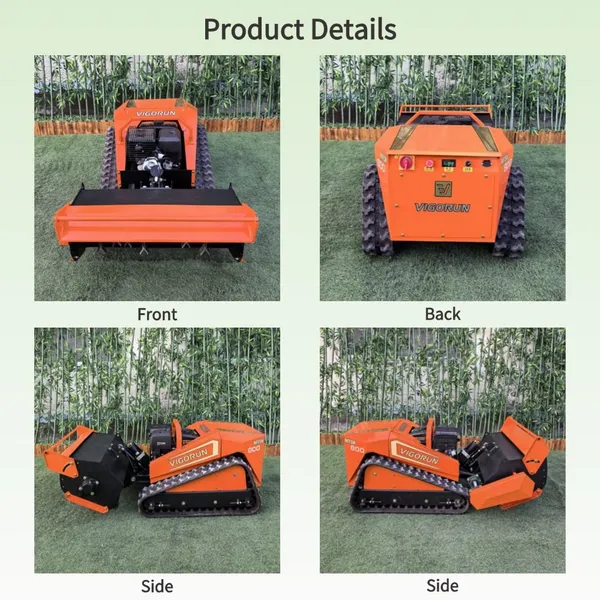 Remote Control Mowing Machine 800mm Gasoline Crawler 60° Slope Flail Hammer Blade With 200m Wireless Distance photo-2
