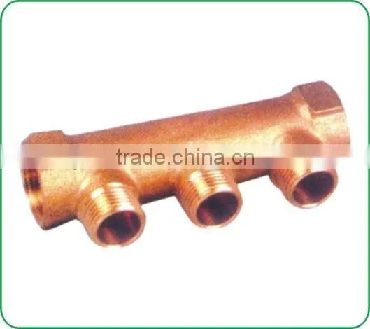 High Quality 3-way Brass Manifold of Radiator Valve 4/5/6/7 Way Brass Manifold photo-3
