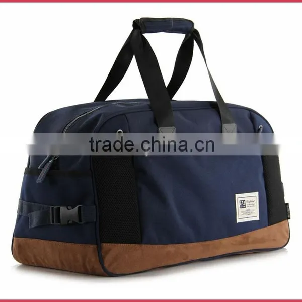 Fashion Cotton Fabric Travel Duffle Bag Nubuck Leather MOQ 500 Pieces From Bag Factory China photo-3