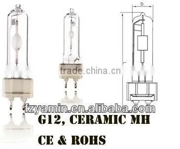 JX G12 150w 4200k Ceramic Metal Halide Lamp CMH, Clear Finish, Factory