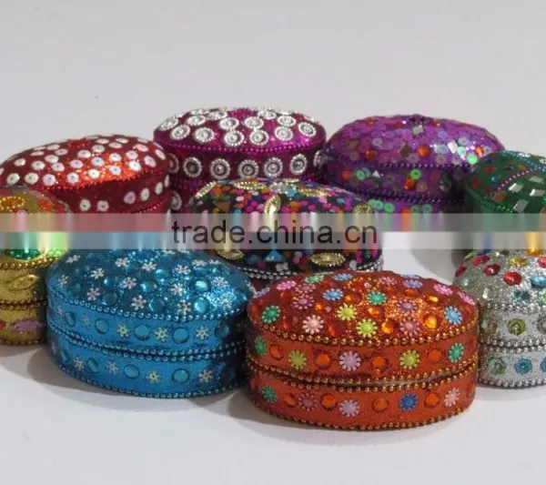 Handcrafted Trinket Oval Box Antique Jewelry photo-6